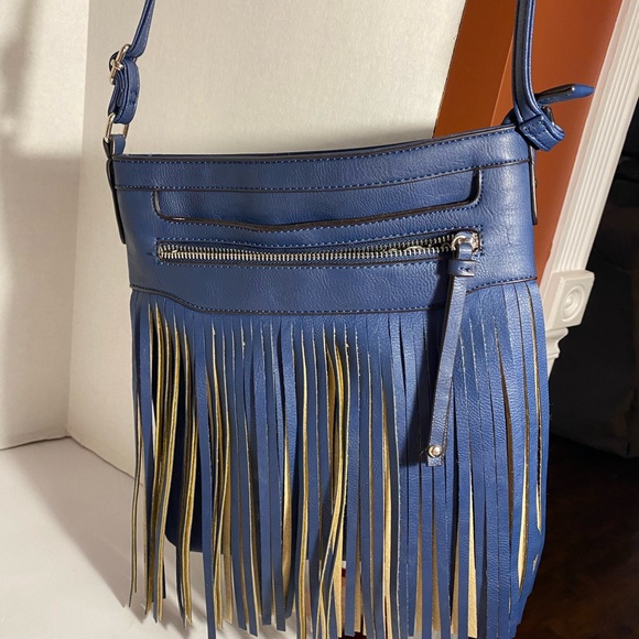 Blue Fringe Front Crossbody - Picture 5 of 10